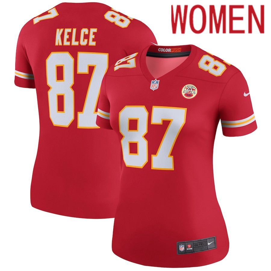 Cheap Women Kansas City Chiefs 87 Travis Kelce Nike Red Legend NFL Jersey